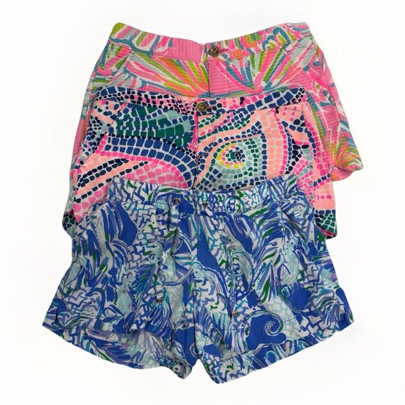 Lilly Pulitzer Pants - Lilly Pulitzer Shorts Size 00 LOT OF 3 Bright Preppy Buttercup Summer